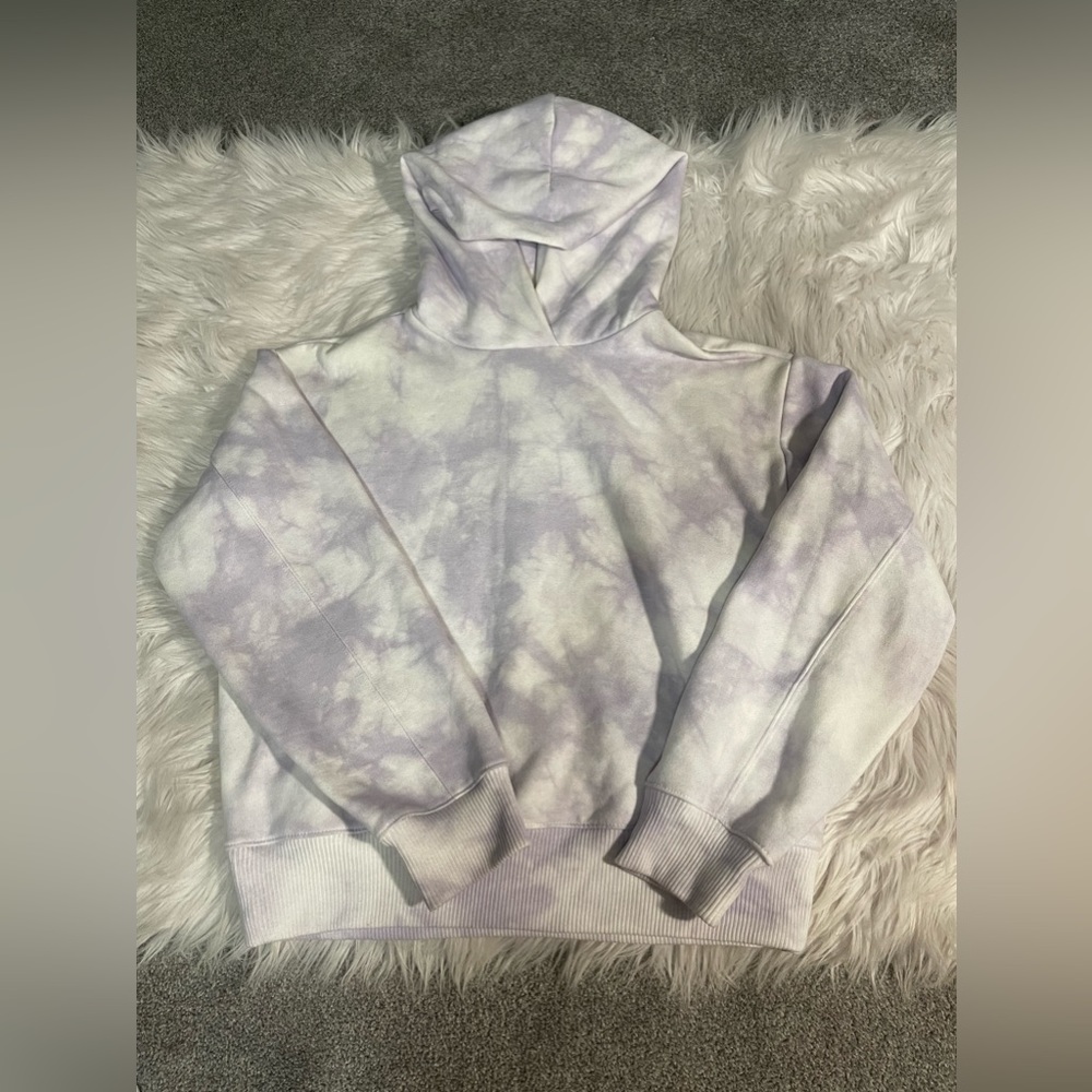 Lavender and White Tie Dye Hoodie